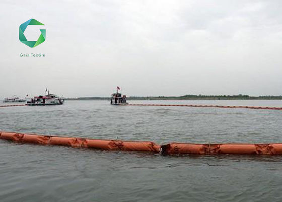 Oil Resistance Indutech Textiles 1350gsm , Flexible PVC Coated Tarpaulin Oil Boom Fence