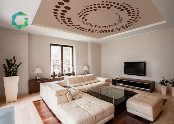 3.2m width Textile Home Decor , Gaia Flame Retardant PVC Stretch Fabric Ceiling