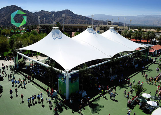 140N Adhesion PVC Membrane Structure 1450gsm Vinyl Fabric Tensile Landscape Architecture